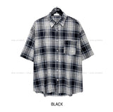 Mid-checkered Overfit Short-Sleeved Shirt