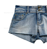 Migo Two-Button Vintage Denim Shorts