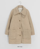 Hoban Quilted Boucle Wool High-Neck Half Coat