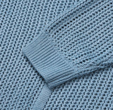 Open collar mesh knit
