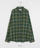 [unisex] Nurico Peach Check Over Shirt