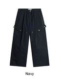 Defun diagonal cargo cotton pants