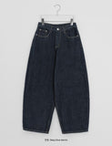 Sanen Raw Denim Balloon Wide Brushed Pants