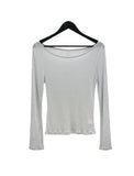 Renne See-through Boat Neck Long Sleeve Tee