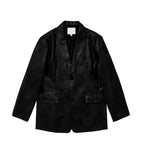 Raw Classic Leather Blazer Jacket