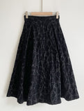 Collie Velvet Wrinkle Jacquard Flare Skirt
