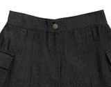 Bobo Black Denim Cargo Mini Skirt