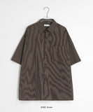 [unisex] Netu Stripe Collar Over Short Sleeve Shirt