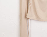 Pania Balletcore Shirring Pleated Strap Square Neck Crop Long Sleeve T-shirt