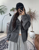 Delrin Print Knit Hood Zip-Up