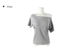 Demp One Shoulder Off Short Sleeve Loose Fit T-Shirt
