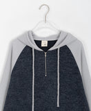 [BAONHAUS] Sanders color matching hood half zip-up knit