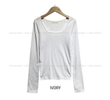 [U-BASIC] Sina Slimming Basic Square Long Sleeve