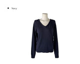 Trin Linen V-neck Raglan Loose Knit