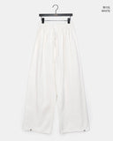 Holer strap banding two-way wide cotton long pants