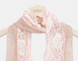 Juron Rose See-through Lace Scarf