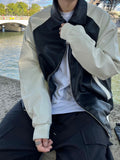 Blended Collar Two Way Leather Jacket