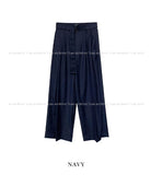 Lloyd Pintuck Maxi Wide Belt Slacks