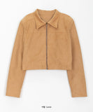 Detone suede cropped collar jacket