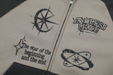 [2-WAY] Star & Sun raglan hood zip-up