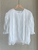 Roden Smoke Shirring Puff Blouse