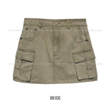 Vintage Fall-Up Cargo Mini Skirt