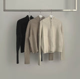 Knit Two-Way Hood Zip-Up Banding Loose Fit Pants Two-Piece Set