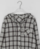 Lighty Strap Check Hood Shirt