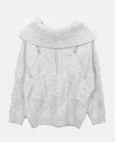 Boda punching off-shoulder wool knit