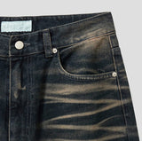 LookPain Cat Wash Wide Denim Pants