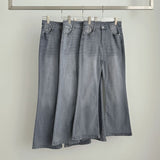 -3kg Span Semi-Bootcut Long Denim Pants