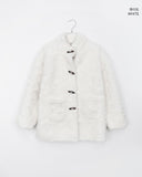 Boha Fluffy Fur High Neck Duffle Midi Coat