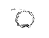 2TYPE [Ball Mix, Double Chain Mix] Layered Silver Bracelet