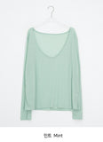Levui Summer See-through V-Neck Layered Long Sleeve Tee