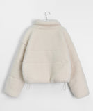 Kenden Fleece String High-Neck Crop Padding Jumper