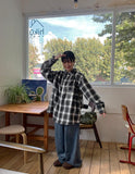 [unisex] Makodo Check Brushed Over Shirt