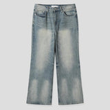 Marl flare denim pants