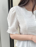 Jane Round Puff Peplum Blouse