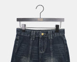 Yuan Cut Washed Denim Midi Skirt