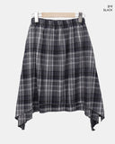 T-L Vintage Check Layered Midi Skirt