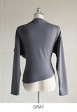 Dielb Half Neck Unbalanced Drape T-Blouse