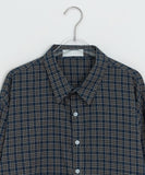 [unisex] Kurohi Check Over Long Sleeve Shirt