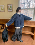Moriki banding string fleece wide pants