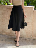 Giet button flare skirt
