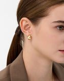 Champagne Moon Dew Drop Silver Volume Earrings