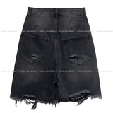 Line Track Damage Bermuda Pants