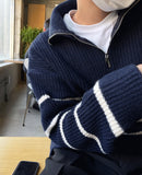 Overfit half zip-up knit