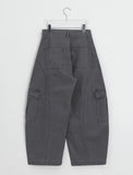 [unisex] Collet Pigment Curved Cargo Balloon Wide Pants