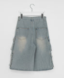 Lilbet denim cargo bermuda pants