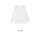Bone linen V-neck knit